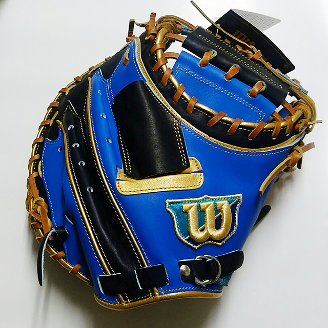 「ウィルソン」軟式野球用キャッチャーミット（ワナビーヒーロー）2016年2月新発売モデル【青色】表側